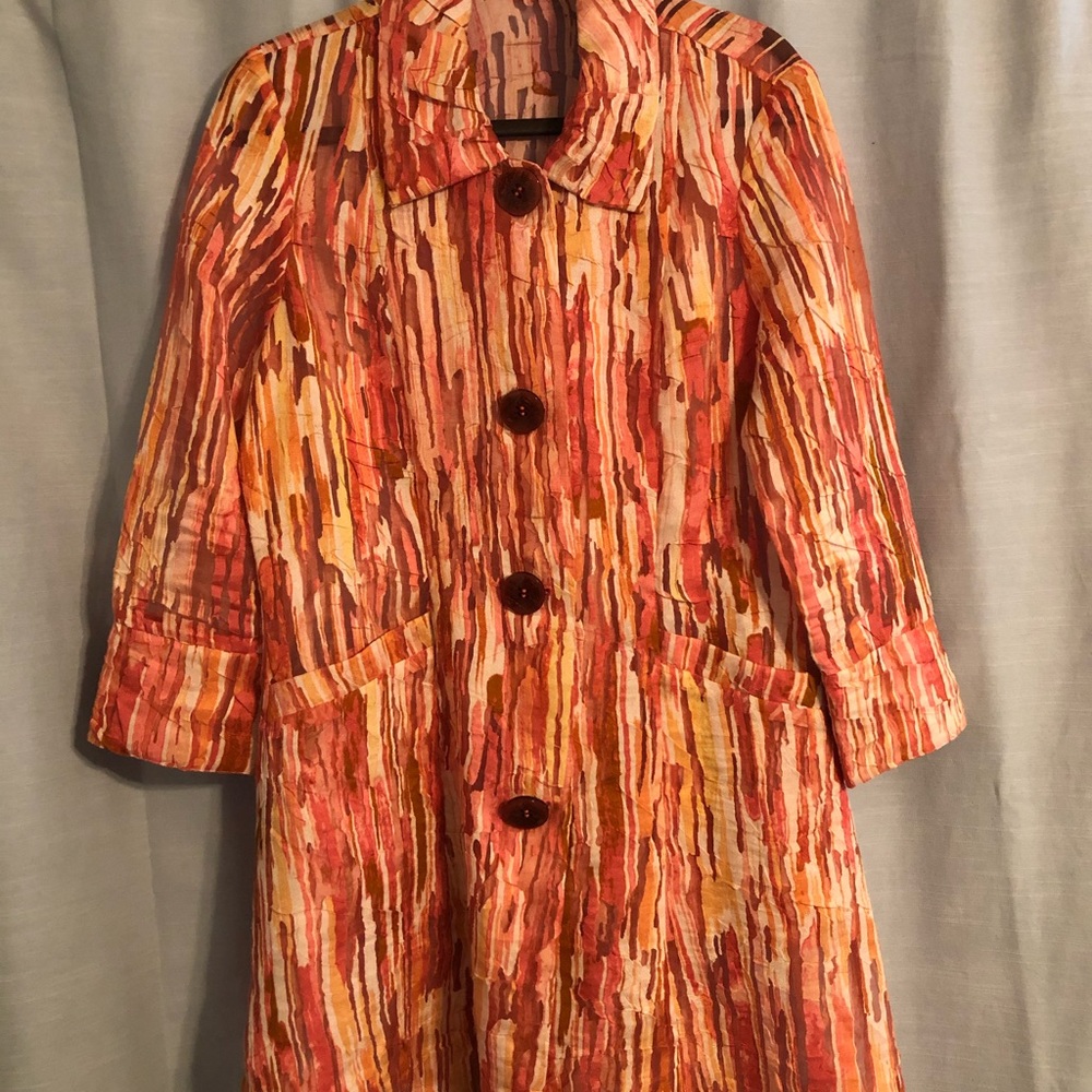 Orange silky, sheer blazer - one of a kind.